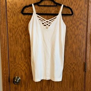 Boutique White Criss Cross Tank